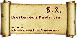 Breitenbach Kamélia névjegykártya